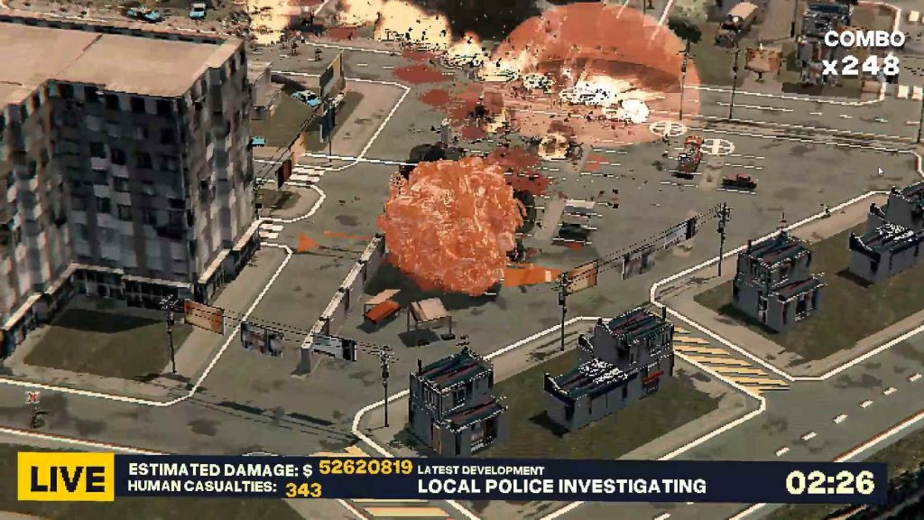 ROLLA, massa aliena in un gioco arcade di distruzione