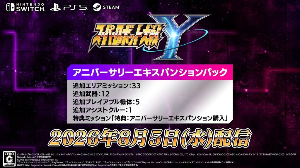 Unità robotiche di Super Robot Wars Y nell'Anniversary Expansion Pack