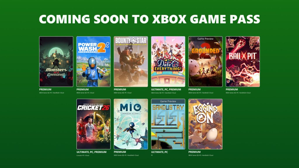 Grafica della prima ondata Xbox Game Pass di agosto 2026