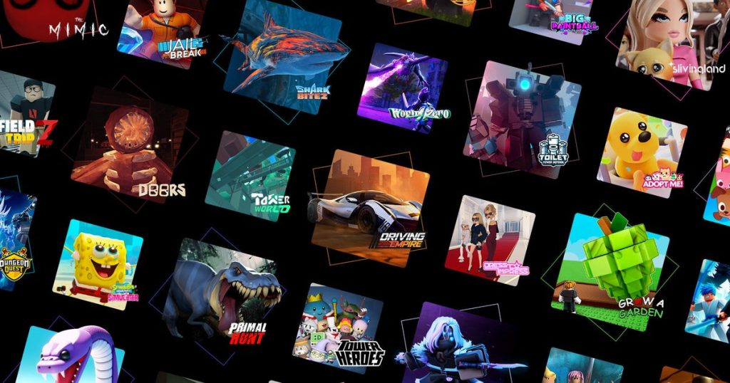 Il logo Roblox mostrato su uno schermo