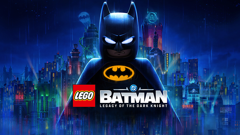 LEGO Batman: Legacy of the Dark Knight, Batman davanti alla Batsegnale e a Gotham City.