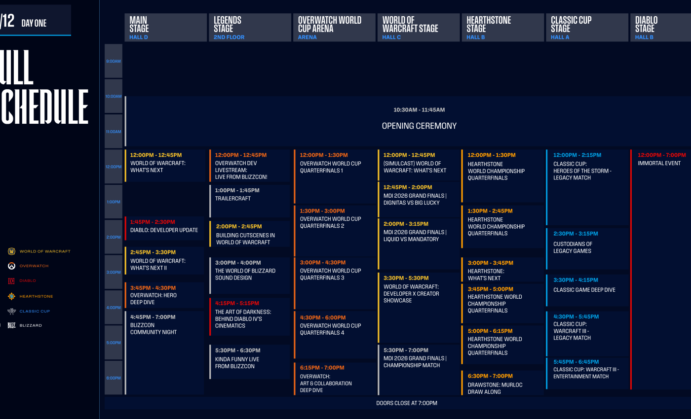 BlizzCon 2026: Blizzard pubblica programma, guida alla diretta e mappa della fiera