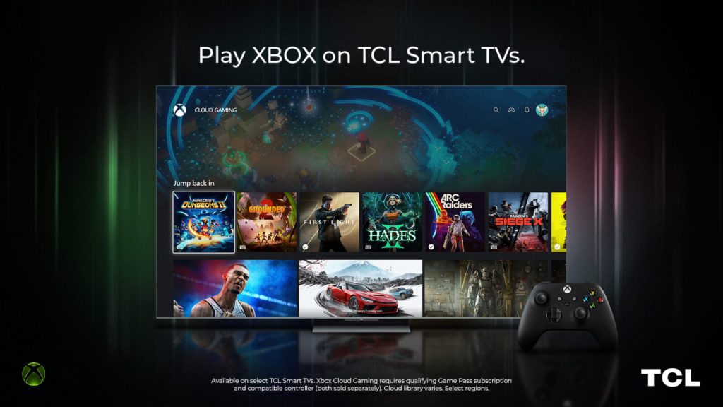Artwork della partnership tra Xbox e TCL