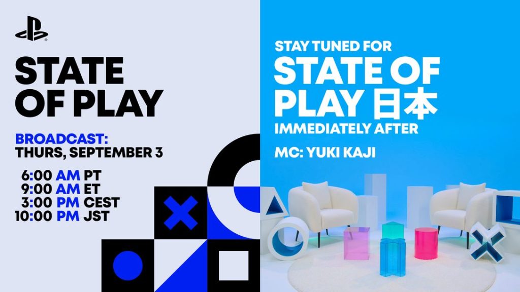 Grafica ufficiale degli eventi State of Play e State of Play Japan