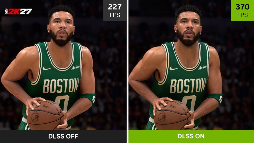 Confronto grafico dedicato a NVIDIA DLSS 5 e NBA 2K27
