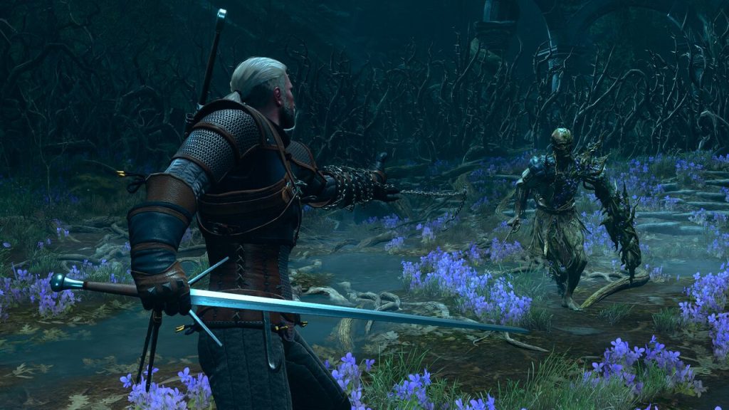Geralt in una scena della nuova espansione di The Witcher 3